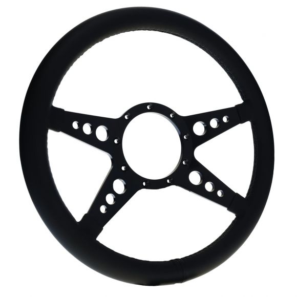 Mark 9 GT Black Billet Steering Wheel, Slotted 4-spoke, 14-inch